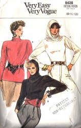 9428 EZ VOG FIT LS KNIT TOP WITH HOOD, COLLAR PATTERN 14-18